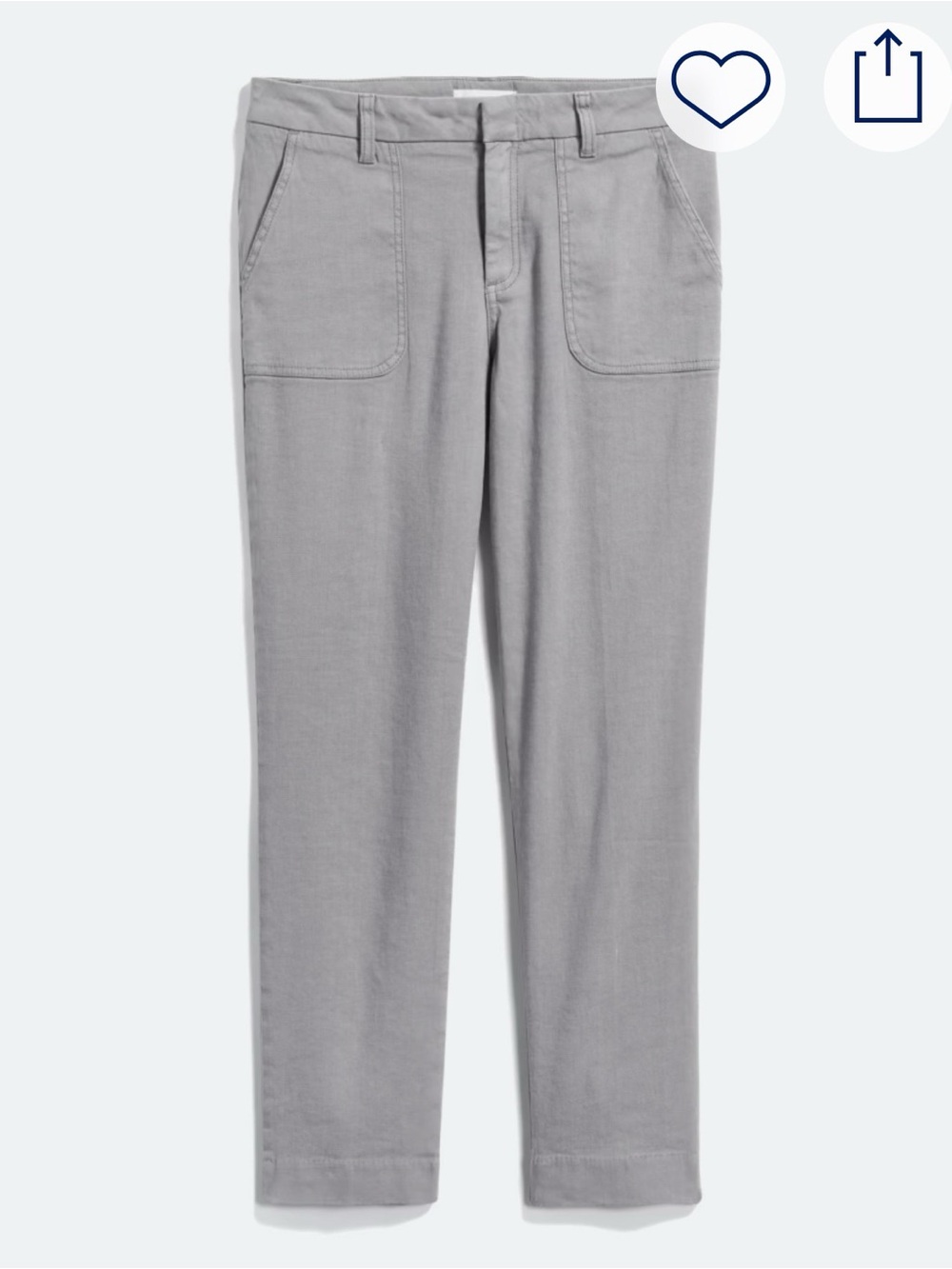 LILA RYAN Lucia Linen Gray Straight-Leg Women's Pants, Size 6